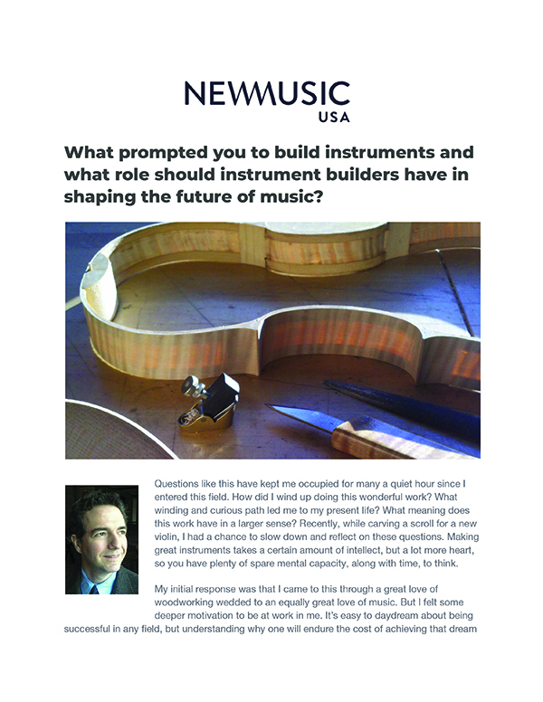 New Music Box - 2003 Article by Charles Rufino- What Role Should